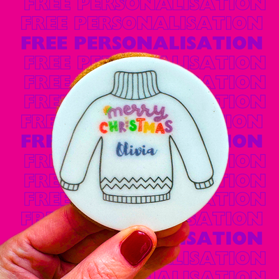 Personalised Christmas Jumper 'Colour Me' Biscuits