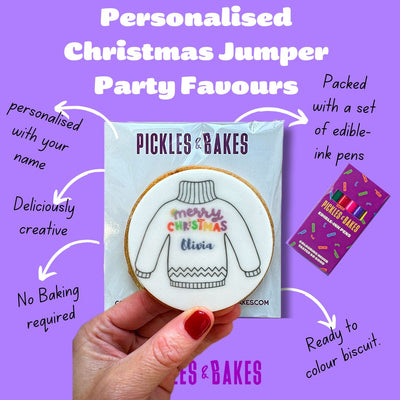 PERSONALISED Individual Christmas Jumper  'Colour Me' Biscuit Favours